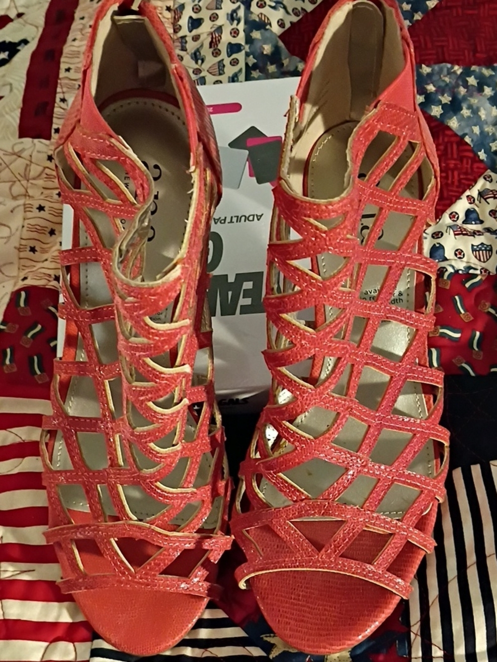 Women’s Coral Cutout Peep-Toe Heels